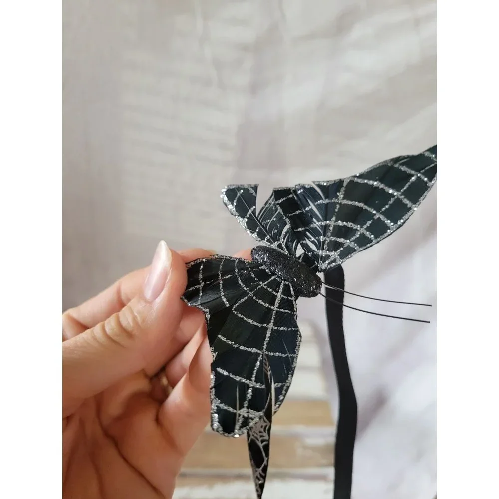 Black‎ Halloween butterfly clip-on home decor hair